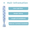 Light Blue Synthetic Hair for Braiding, 24 Inches/61 cm, 3