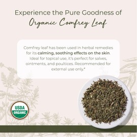 Starwest Botanicals Organic Dried Comfrey Leaf - Natural Herb for Topical Application, Salve or Oil, Cut & Sifted, Certified Kosher, Non-GMO - 4 oz Pouch
