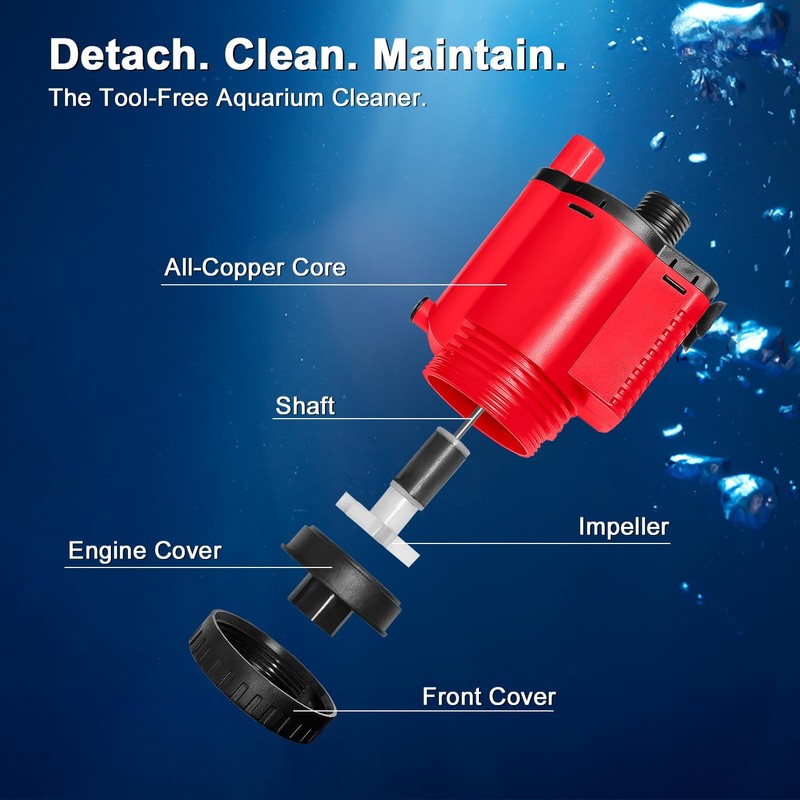 Aquarium Gravel Cleaner, Removable Water Changer, Automatic Changer with Multi-Function