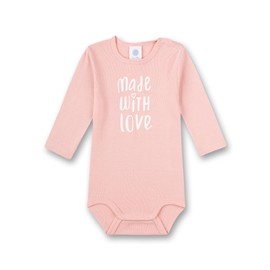 Sanetta Baby Bodysuit Long Sleeve Pink Made with Love | High-Quality and Sustainable Bodysuit for Girls Made of Organic Cotton Baby Bodysuit, pink
