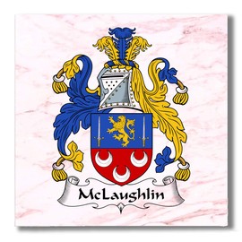 Carpe Diem Designs McLaughlin Family Crest/Coat of Arms Ceramic Tile for Coaster, Hot Plate, Trivet or Decorative Accent