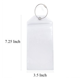 TOPTIE Cruise Luggage Tags Set Clear Waterproof Tag Holder Zip Seal and Steel Loops-8 Pack