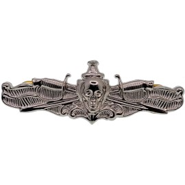 US Navy Surface Warfare Officer Skull Badge USN SWO Insignia Naval SILVER Pin