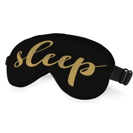 NOHSHE NOHSHE Sleep Quote Silk Eye Mask Sleep Mask Golden Black Eye Mask with Adjustable Strap Lightweight for Women Work Travel Night Sleep