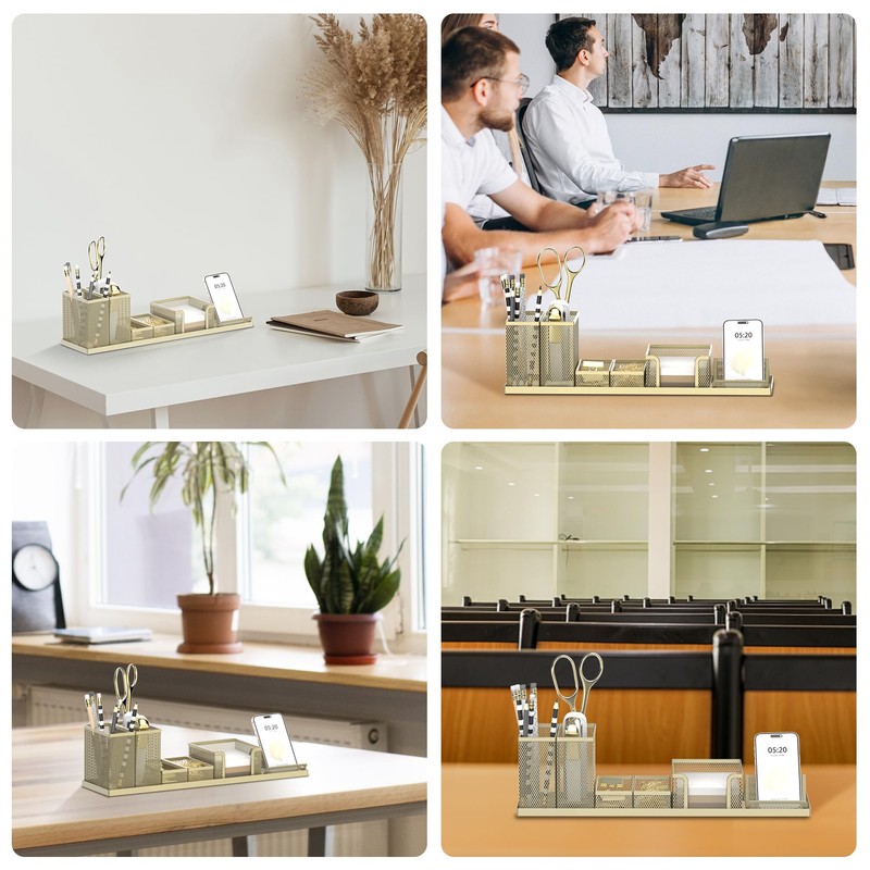 SUPEASY Pen Holder for Desk, 6 Piece Mesh Desk Organizer