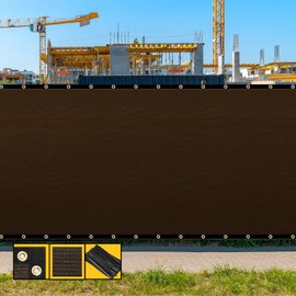 SHADESPEARE 8' x 50' Brown Fence Privacy Screen,with Bindings & Grommets,Heavy Duty for Gardens,Backyard,Patio,Tennis Court,Pool,Construction Project, We Make Custom Sizes