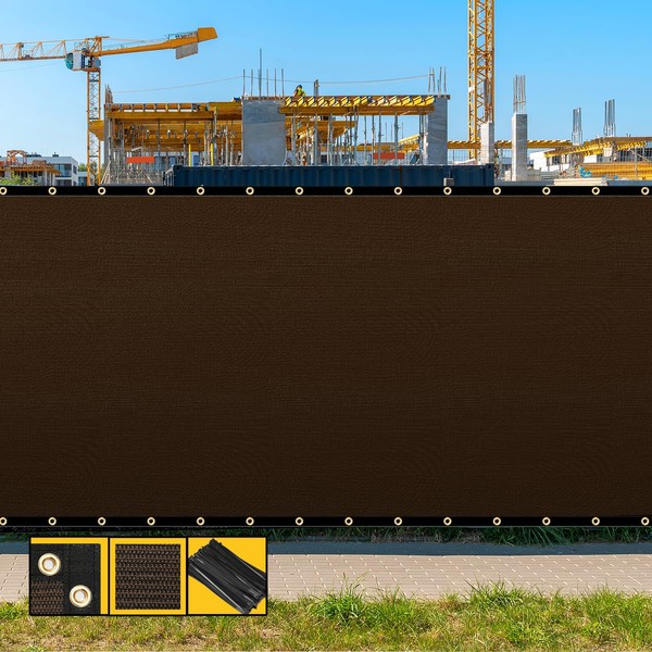 SHADESPEARE 8' x 50' Brown Fence Privacy Screen,with Bindings &