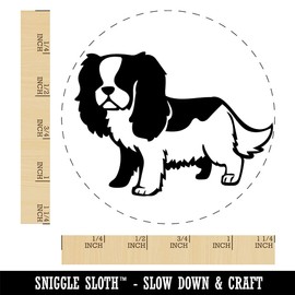 Cartoon Cavalier King Charles Spaniel Dog Pet Rubber Stamp for Stamping Crafting Planners - 1-1/4 Inch Large