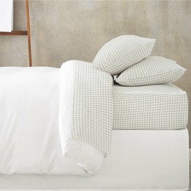 MakeMake Organics Organic Queen Fitted Sheet Set GOTS Certified Organic Cotton Fitted Sheet with Pillowcase Ultra Soft Non Toxic Breathable Hypoallergenic Colorful Neutral (Twin, Weaves)