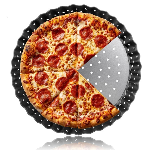 Fybida Non Stick Pizza Trays 14cm/5.5inch, Carbon Steel Pizzas Pans