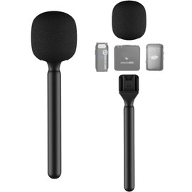Kimyoaee Wireless Microphone Accessories Handheld Microphone Holder Stand for DJI Mic 1/2 / Rode Wireless GO II Handheld Microphone Adapter with Removable Logo (Compatible with Hollyland Lark