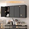 IRONFFICE Metal Storage Cabinet,Garage Wall Cabinets with Locking Doors,Black Metal