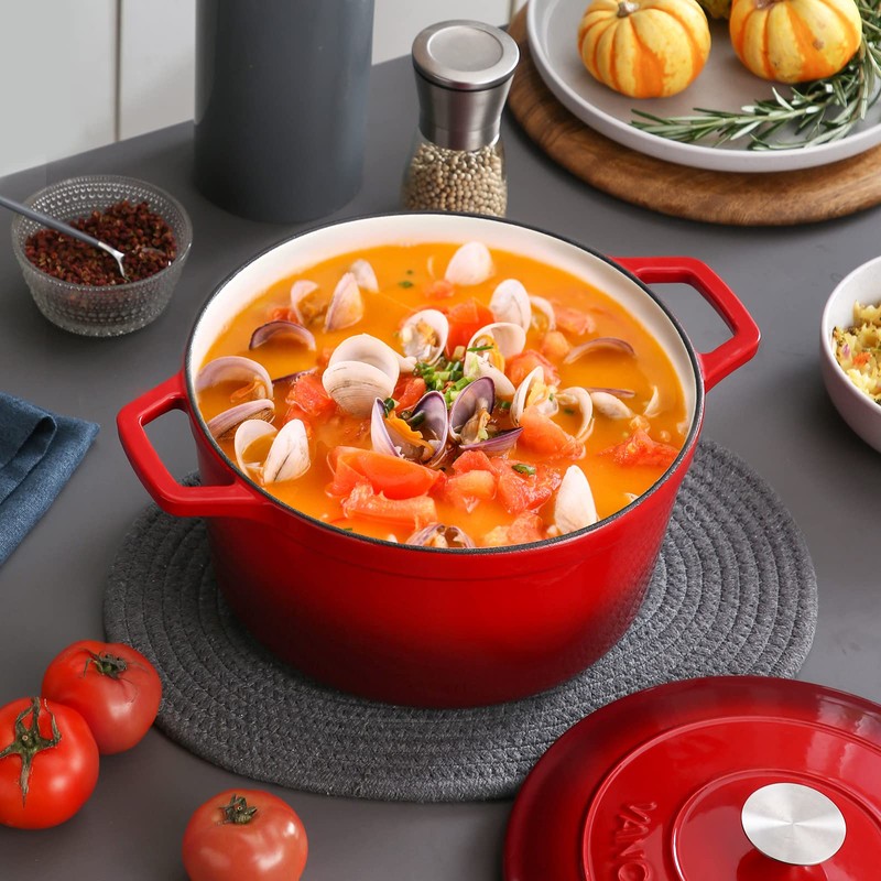 vancasso Enameled Cast Iron Dutch Oven, 7.5 QT Dutch Oven