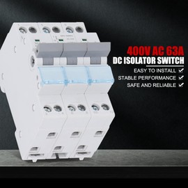 Mavaol 400V AC 63A Three Pole Dual Power Manual Transfer Disconnect Switch, 3 Phase Emergency Power Switch for Portable Home Generator, Industrial