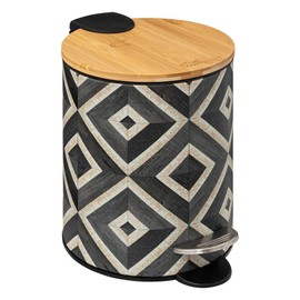 5five Soft Close Bin 3 L Black and Beige Canvas
