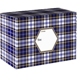 Jillson & Roberts Medium Mailing Gift Boxes, Blue Plaid (12 Pcs)