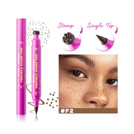Erinde Eyeliner Freckle Pen, Natural 2 in 1 Liquid Freckle Stamp & Smudge-Proof Liquid Eyeliner, Waterproof Long Lasting Freckles Tattoo Marker, High Pigment Eye liners #02