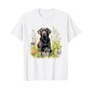 Floral Wildflower Dog Black Labrador Retriever T-Shirt