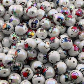 Printed 16mm Beads 15pk - Customizable Designs for DIY Projects, Durable High-Quality Acrylic Beads for Crafting & Jewelry Making:_Nurse Printed