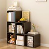 OSCHF Ladder Cube Storage Bookcase - Wooden L-Shaped 3-Tier Corner