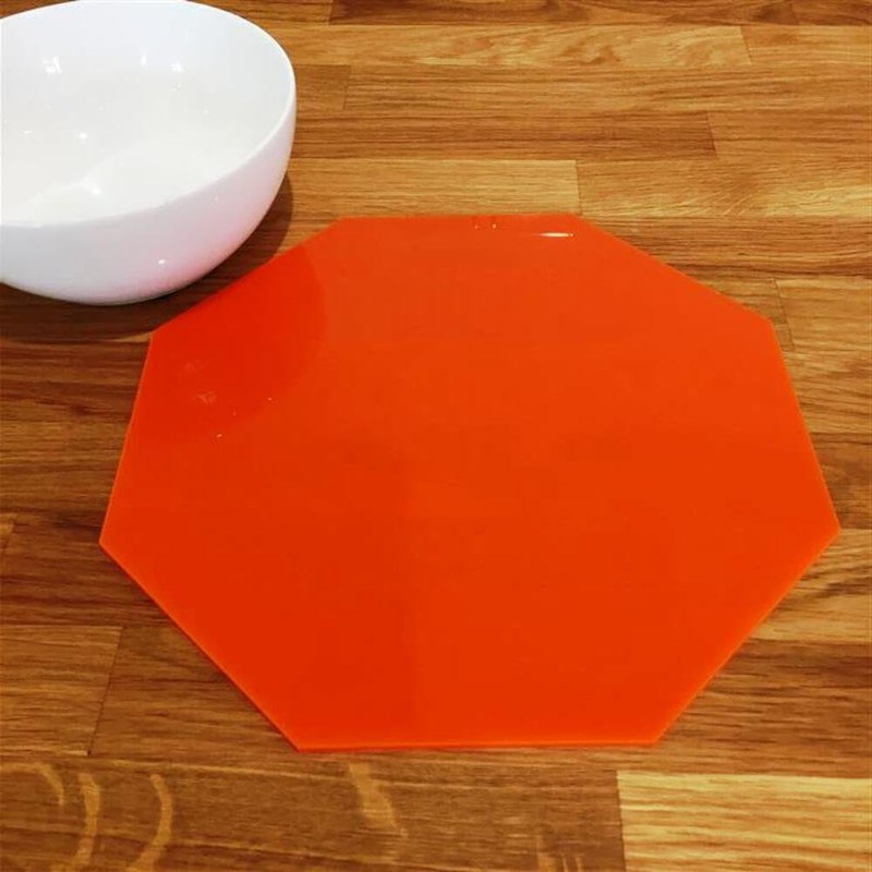 Octagon Placemat Set - Gloss Pink 4 Placemats Large 38cm