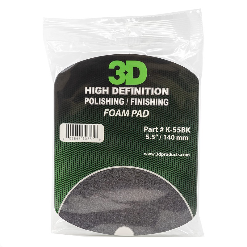 3D Polishing & Finishing Foam Pad – 5.5” – Black