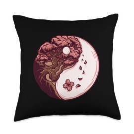 Natural Balance of Life Wear Zen Old Cherry Blossom Tree Throw Pillow, 18x18, Multicolor