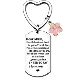 HULALA Mum Keyring Keychain Key Rings Gifts For Mothers Day Birthday Christmas From Daughter Son Mummy Mother Presents