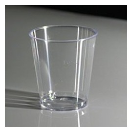 3 cl Disposable Plastic Shot Glasses - Line at 2 cl, Pack of 50