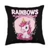 Rainbows Are Just Unicorn Breadcrumbs Unicorn Throw Pillow
