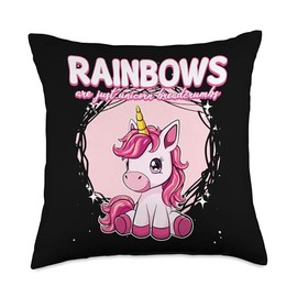 Rainbows Are Just Unicorn Breadcrumbs Unicorn Throw Pillow
