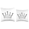 Crown Illustration | Elegant and Regal Art Design Throw Pillow