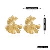 Vavhoo Ginkgo Leaf Flower Earrings Gold Geometric Statement Earring for