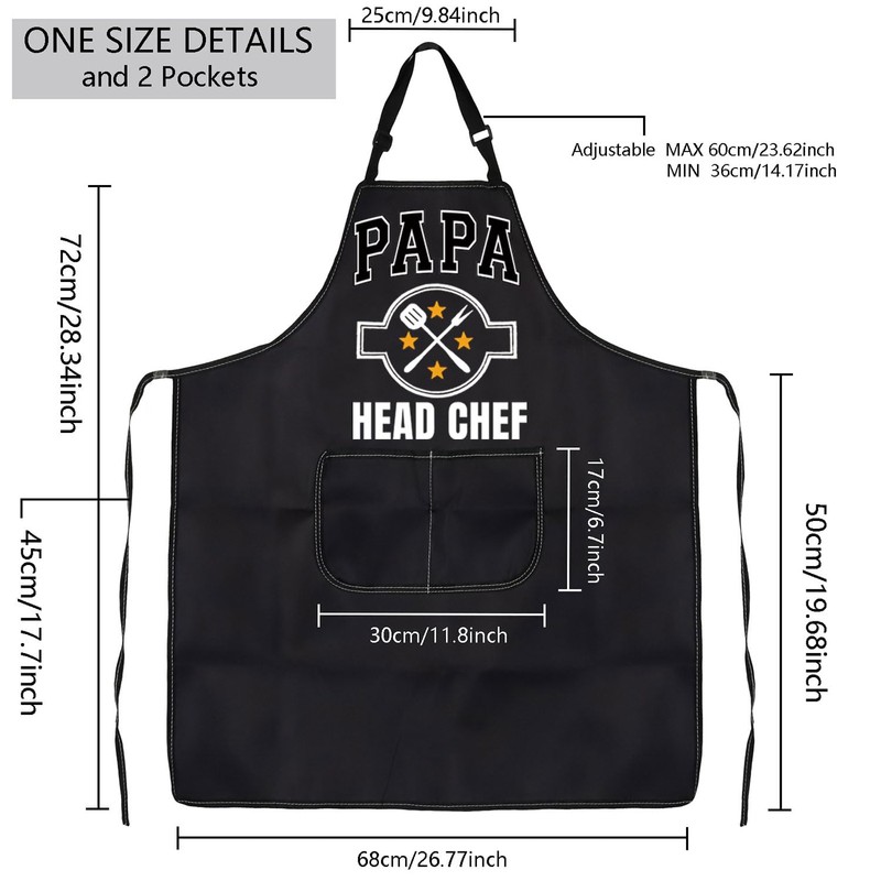 MBMSO Papa Head Chef Apron for Grandpa Apron Fathers Day