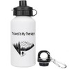 Azeeda 400ml 'Travel Is My Therapy' Kids Reusable Water/Drinks Bottle