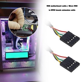 The Lord of the Tools 2PCS USB Header to Micro USB Cable 5 Pin Motherboard Female Header to Micro USB Adapter Extender Cable Computer Accessories 50cm 1.64ft