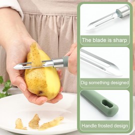 Potato Peeler, Peeler, Plastic, Black, 19 cm, Vegetable Peeler, Partially Matted Stainless Steel, Potato Peeler, Vegetable Peeler, Potato Peeler