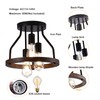 AngelcityCC Farmhouse Semi Flush Mount Ceiling Light Fixture Black Industrial