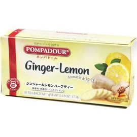 Pompadour Ginger & Lemon Herbal Tea, Pack of 10