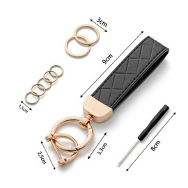 AOKSUNOVA Women's Leather Car Key Fob, Pink (pink-1), Unit size