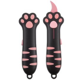 Cat Paw Box Cutter Retractable Cat Box Cutter with Cute Paw-Shaped Handle, Multifunctional Utility Knife for Effortlessly Opening Boxes, Cartons, Packages, Envelopes and Sealing Tape