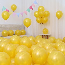 Sekat Balloons Gold 10 Inch 100 Pack Ultra-Thick Rubber Round Balloons Glossy Latex Balloons Decorations for Birthdays, Weddings, Store Openings, Parties, Sports Days, Cultural Festivals, Balloon Art