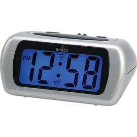 Acctim Auric Digital Alarm Clock Superbrite® Crescendo Alarm Large LCD Display Silver
