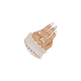 Pearl Ring for Women Promise Stacking Pearl Rings Adjustable Open Pearl Finger Ring Trendy Personality Christmas Pearl Jewerly Prom Dress Jewerly