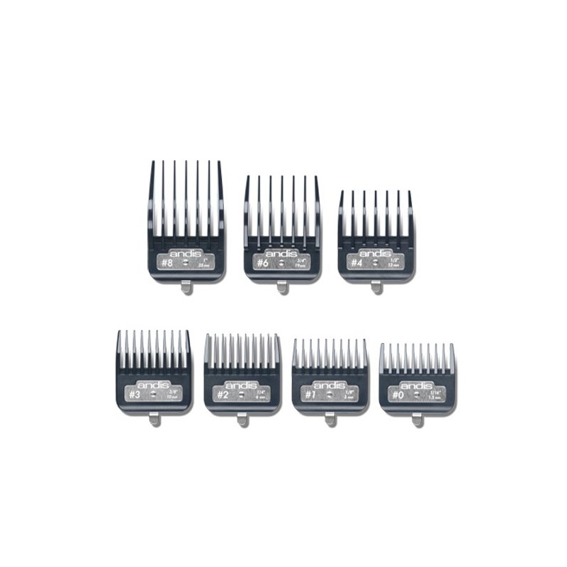 Andis Premium Metal Clip Comb Set 7 pcs - Sizes