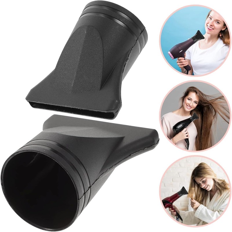 2PCS Universal Hair Dryer Diffuser Nozzles Replacement Black Attachments for