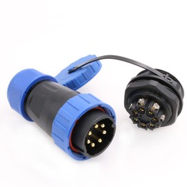 Eonvic TY28 Aviation Plug & Socket 4 5 6 7 9 pin Connector IP68 Waterproof Panel Mount Wire Cable Connector Back Nut Connector Male and Female (TY28-back-7pin)