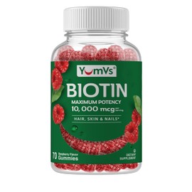 Biotin Gummies 10,000mcg – Biotin for Hair Growth Women – Great-Tasting Gummies – Hair, Skin & Nails Vitamins – Non-GMO Vegan Biotina Supplement for Women – 70 Count