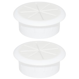 2Pcs Flexible Desk Grommet, HONSNkS 2-3/8 Inch Cable Cord Hole Plug Wire Hole Cover for Desktop Equipment Wiring Management and Protection (White)