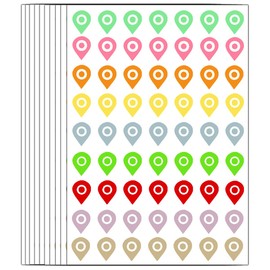 Map Location Position Stickers,Waterproof Removable Sticker,Colored map Location Sticker,Map Pointer Stickers,Indicator Labels,100 Per Pack